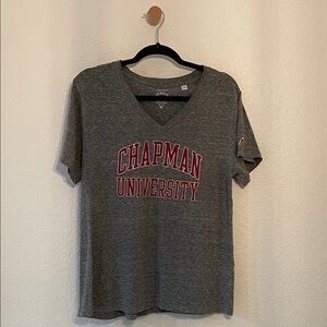 Champion Gray T-Shirt with Red Chapman University Logo